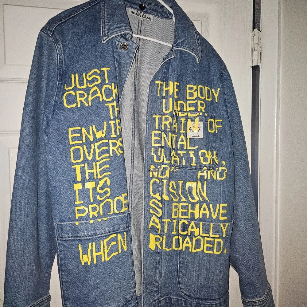 A.P.C. × BRAIN DEAD - Blue and Yellow Denim Jacket - Picture 2 of 4